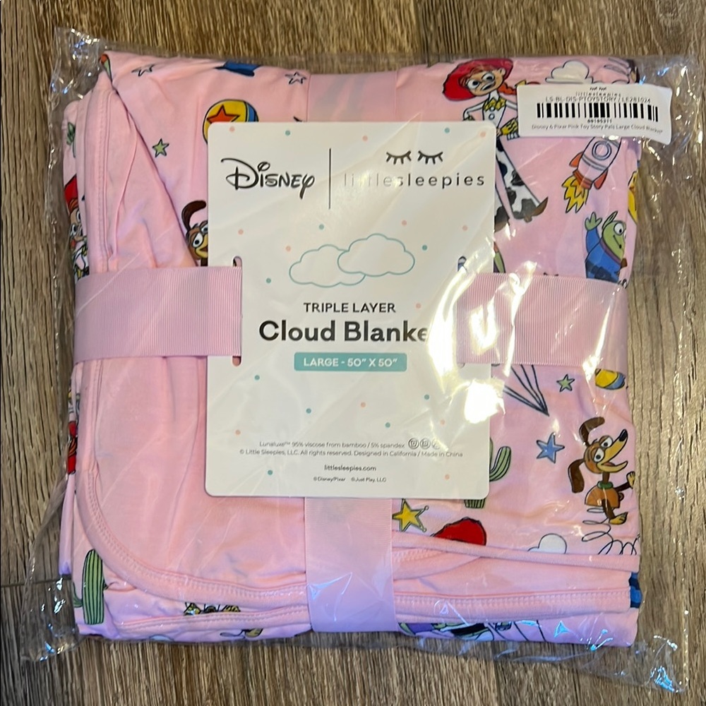 NWT Little Sleepies Disney Toy Story Large Pink Cloud Blanket!